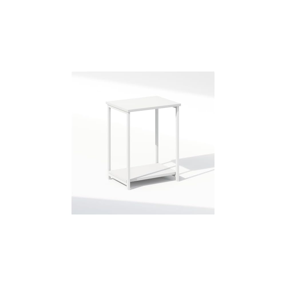 Furinno Turn-N-Tube 2-stöckiges Design mit offenem Regal, werkzeuglos montierbarer quadratischer Nachttisch, Beistelltisch, Seitentisch, für Schlafzimmer, Kleiderschrank, Wohnzimmer, Dunkle Kirsche