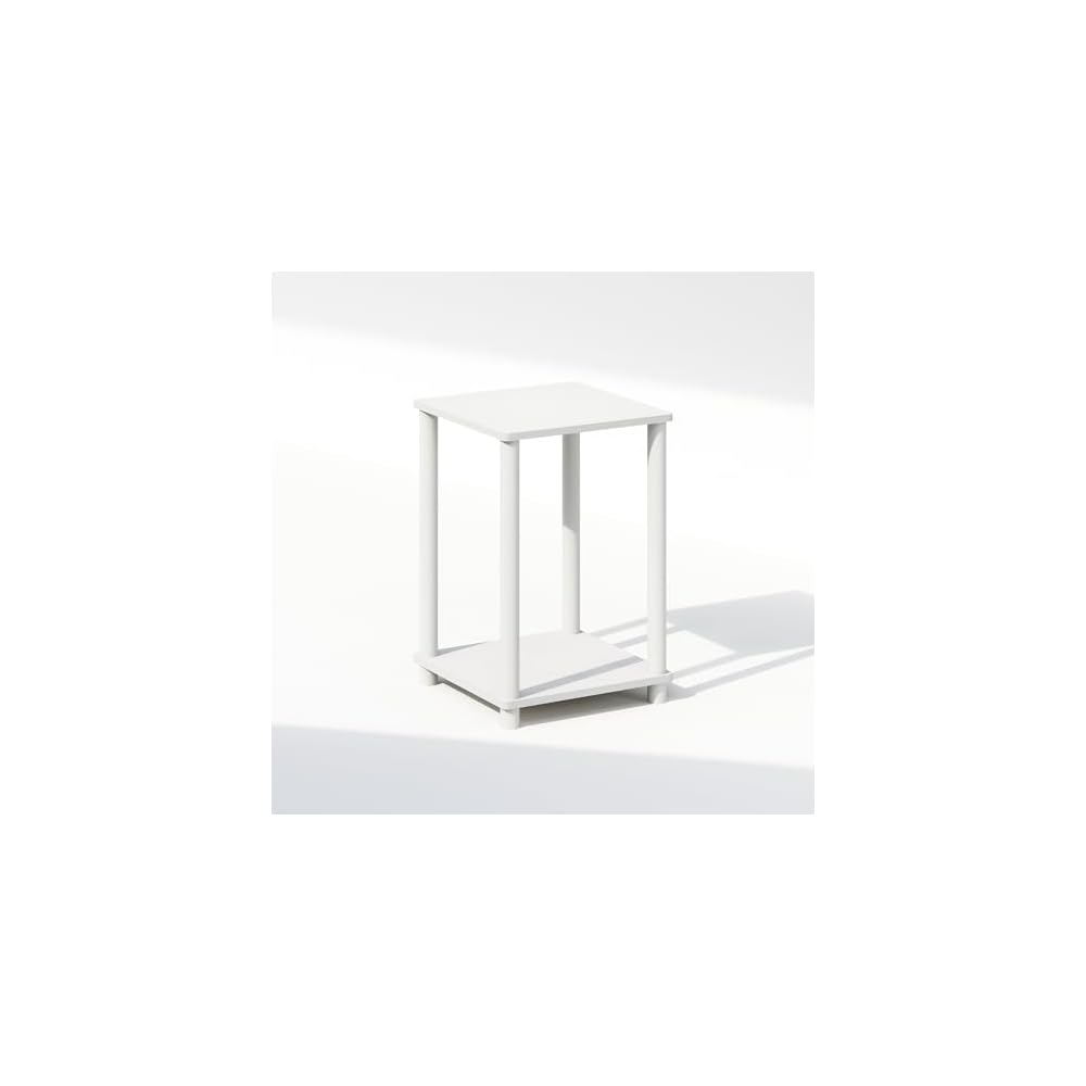 Furinno Turn-N-Tube 2-stöckiges Design mit offenem Regal, werkzeuglos montierbarer quadratischer Nachttisch, Beistelltisch, Seitentisch, für Schlafzimmer, Kleiderschrank, Wohnzimmer, Dunkle Kirsche