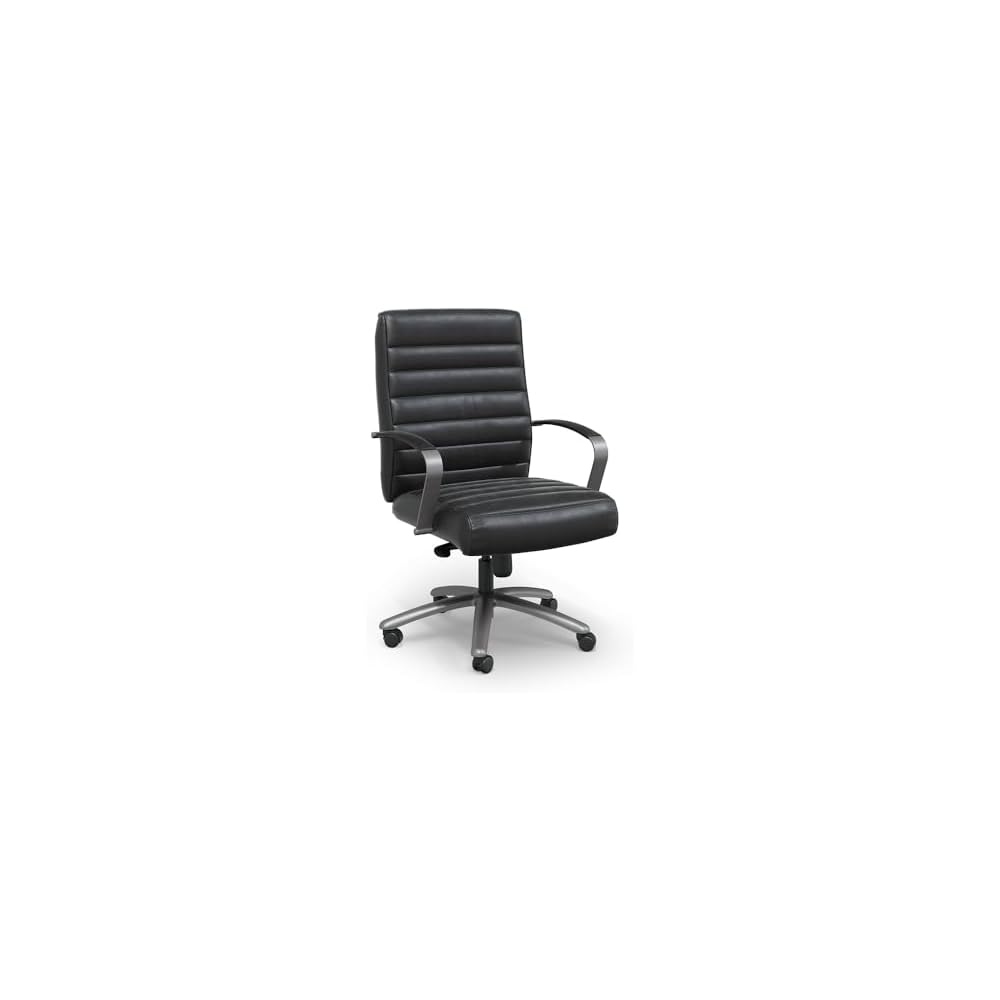 NBF Chair Mid-Back Executive Faux Leather Seating with Swivel Base, Brown