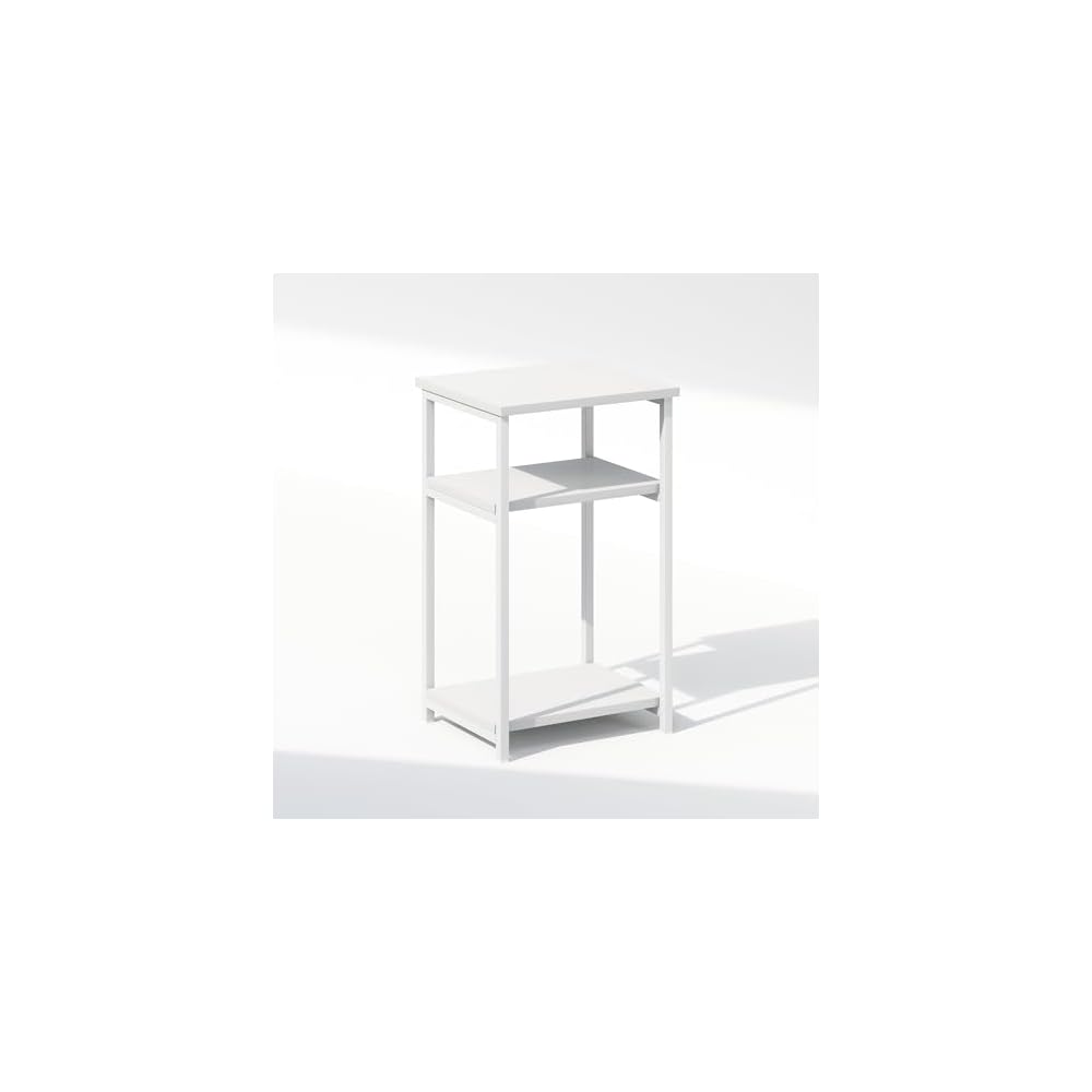 Furinno Turn-N-Tube 2-stöckiges Design mit offenem Regal, werkzeuglos montierbarer quadratischer Nachttisch, Beistelltisch, Seitentisch, für Schlafzimmer, Kleiderschrank, Wohnzimmer, Dunkle Kirsche