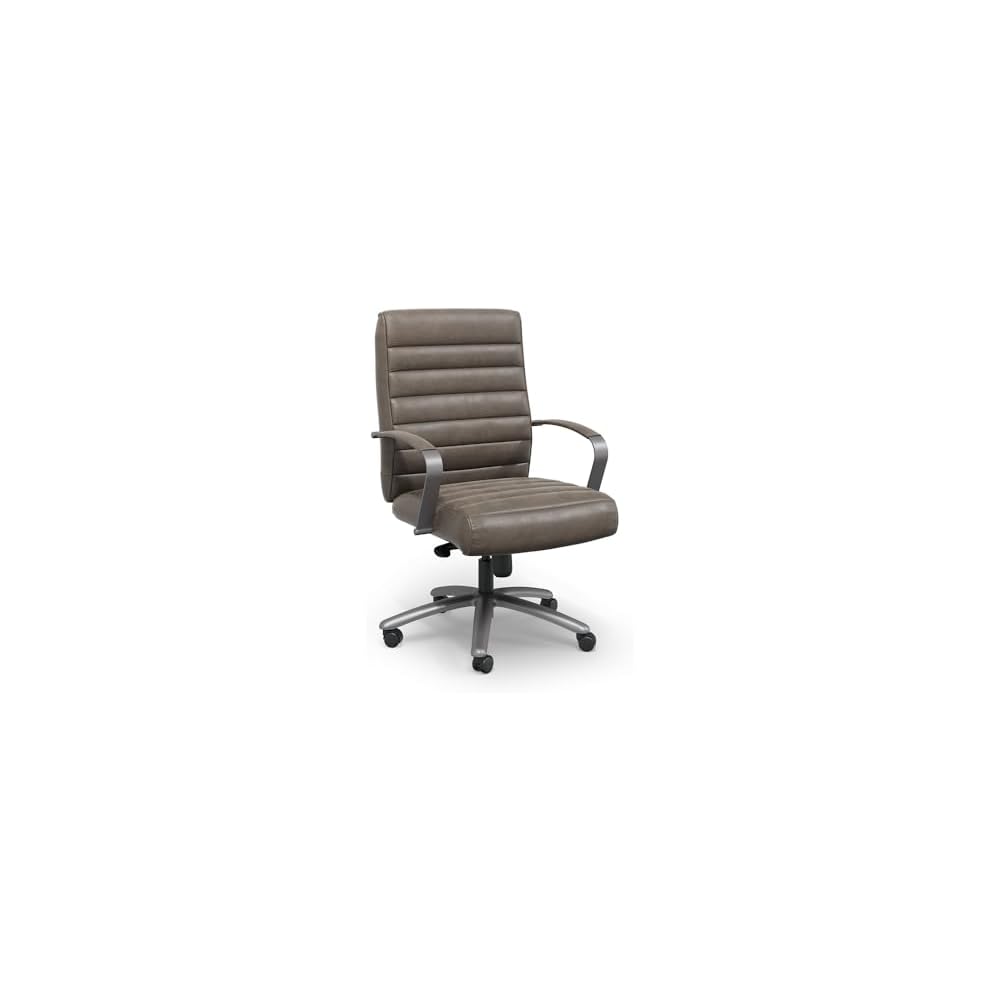 NBF Chair Mid-Back Executive Faux Leather Seating with Swivel Base, Brown