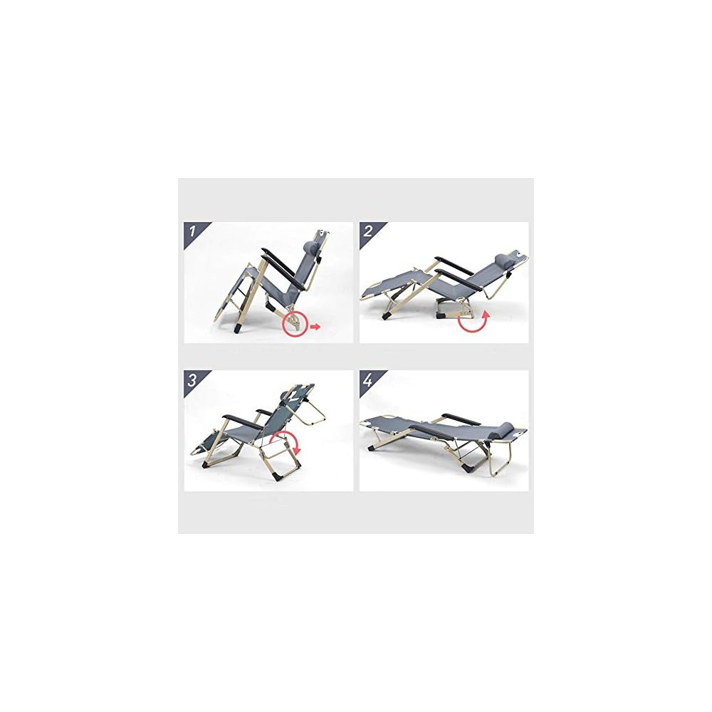 Rocking Lounger Deck Chairs Camping Grounds Balconies Small Garden Four Seasons Universal Portable Recliner(Color: Gray) B Colour:A (Color : A)
