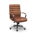 NBF Chair Mid-Back Executive Faux Leather Seating with Swivel Base, Brown